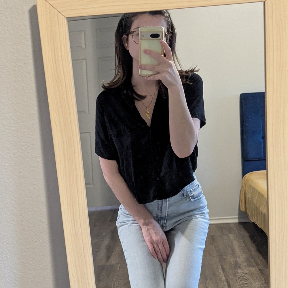 Abound Black Button Down Shirt